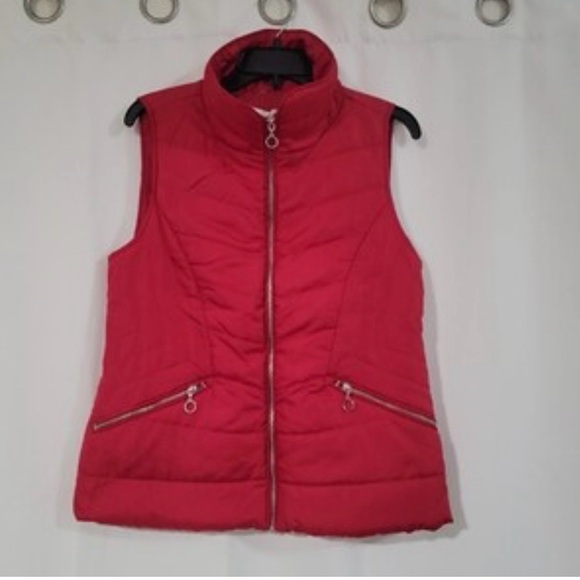 Christopher & Banks Cherry Red Quilted Vest - Picture 4 of 11